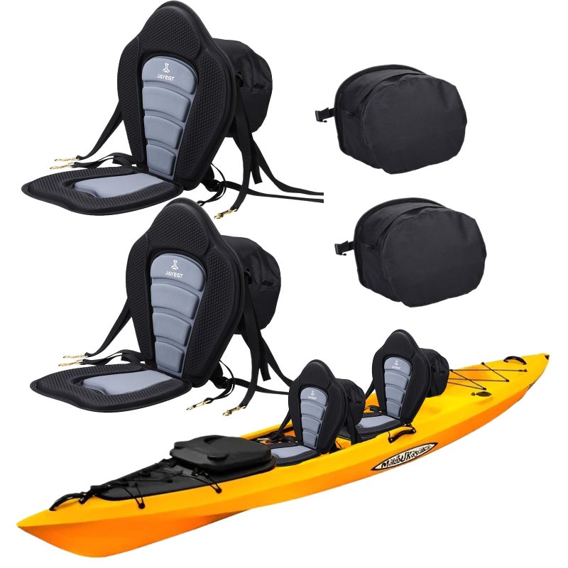 JAYEGT Kayak Seat Padded Deluxe High Back Canoe Seat with Back Support Adjustable Fishing Seat for Universal Sit with Detachable Kayak Backrest - Image 2